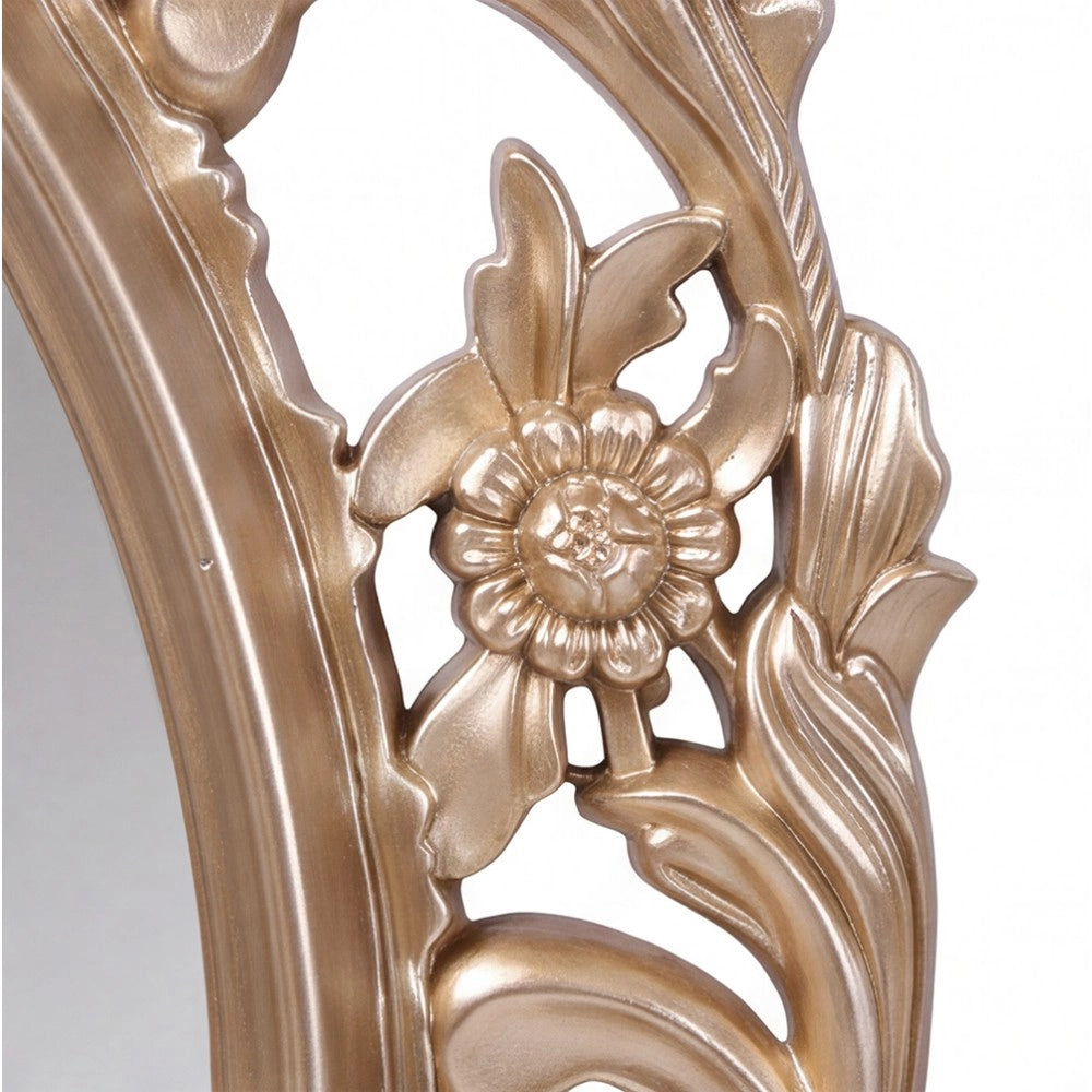 Specchio Decorativo Ovale MR5501 da Parete 36x53 cm con Cornice Barocca Gold