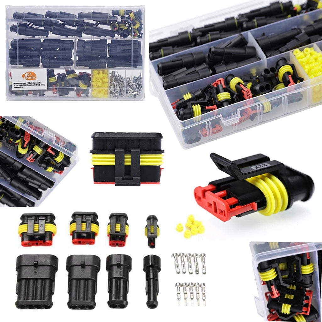 Set di Connettori Elettrici Ermetici – 352 Pezzi | Alta Qualità, IP67, 14A, 24V | Uso in Auto, Bus, Treni, Camion, Casa