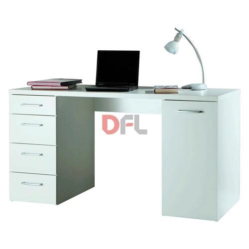 SCRIVANIA LINEA VOLOS CON 4 CASSETTI CM. 60X139XH.74 COLORE BIANCO O ROVERE