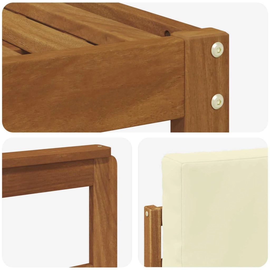 Set di divani da esterno con cuscino 8 pcs Naturale e Crema