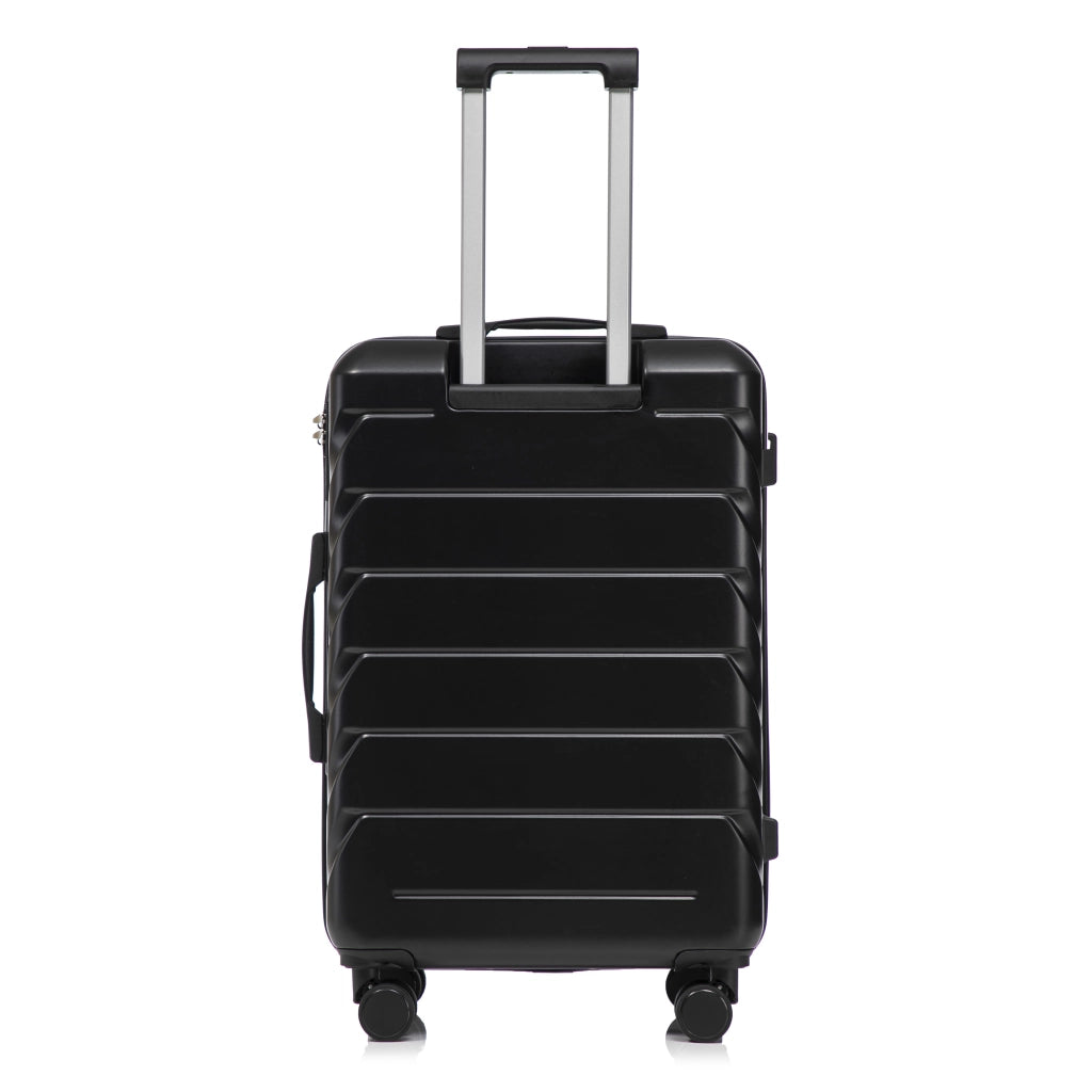 Set di 4 Valigie Rigide in ABS Nero con Beauty Case da 14" e Ganci Laterali