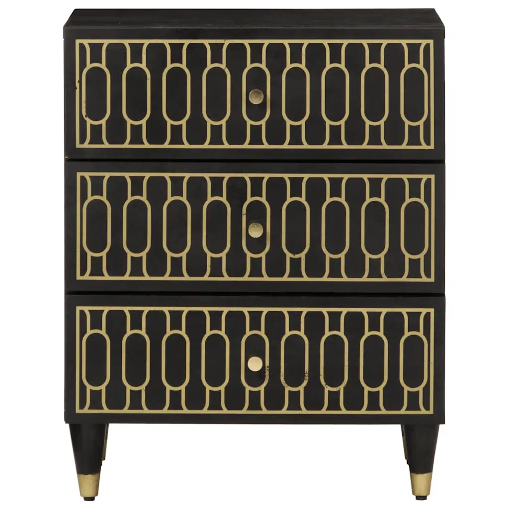 Comodino 50x33x60 cm in Legno Massello di Mango