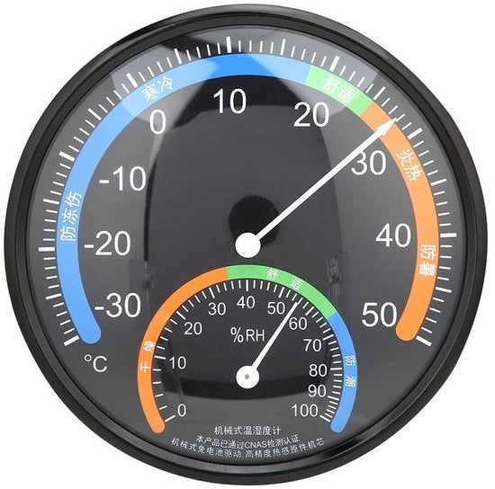 Termometro e Igrometro Preciso - Display Circolare - Vetro Curvo - Umidità Interna - Installazione Flessibile - Misura Temperatura ± 2 °C - Misuratore di Clima