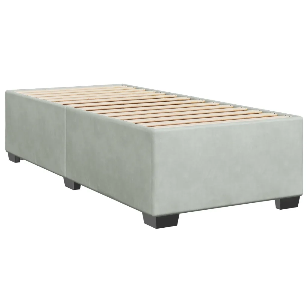 Giroletto a Molle con Materasso Grigio Chiaro 90x190 cm Velluto 3286192