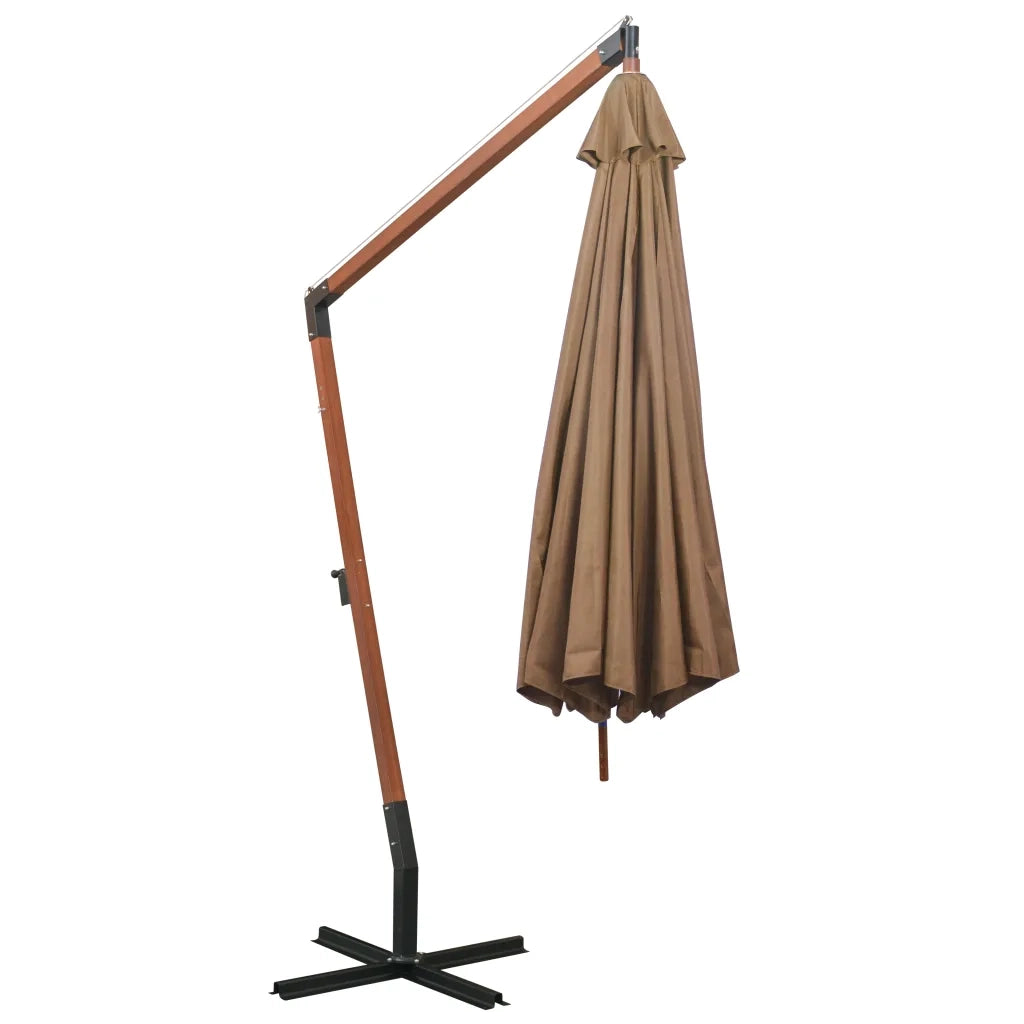 Ombrellone a Sbalzo Grigio Talpa 3,5x2,9 m Palo Abete Massello