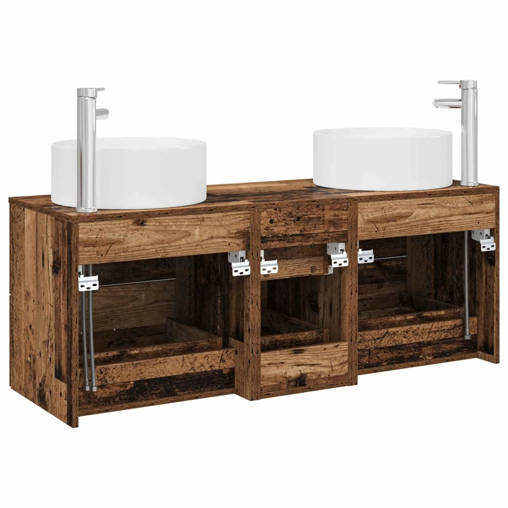 Set di mobili per il bagno 3 pz Legno antico 3405961