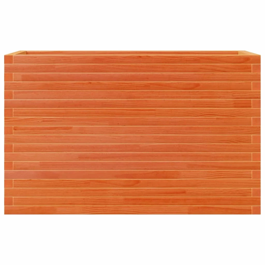 Fioriera rialzata per piante fiori patio giardino finitura a cera 110 x 40 x 68,5 cm legno di pino massiccio marrone 02_0038435