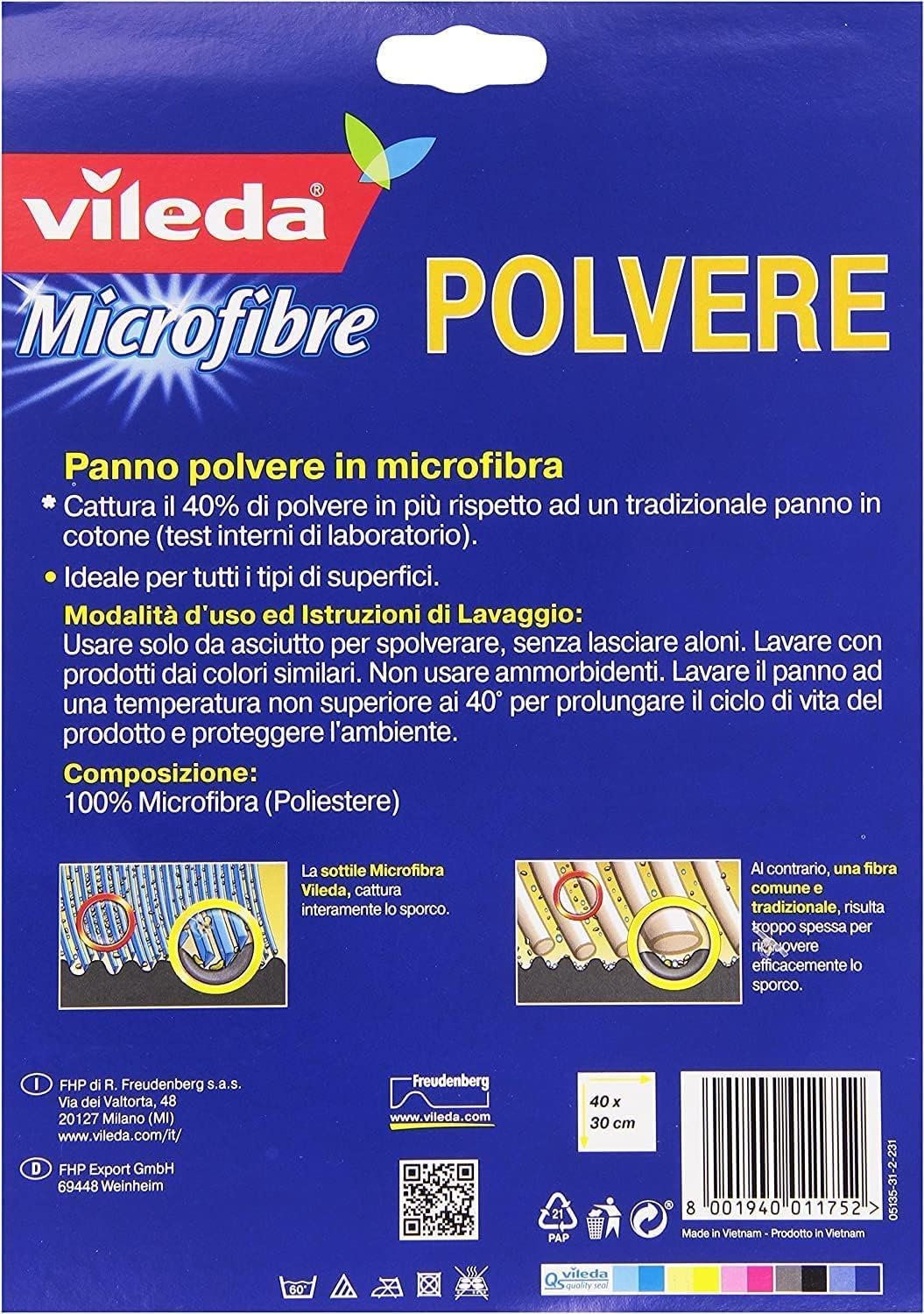 Vileda MANICO UNIVERSALE PER SCOPE IN ACCIAIO cm. 130 Pratico e Leggero Acciaio Rosso