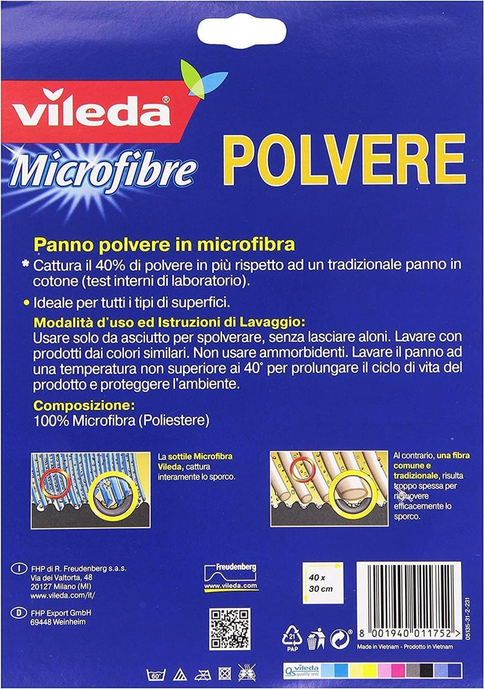 Vileda MANICO UNIVERSALE PER SCOPE IN ACCIAIO cm. 130 Pratico e Leggero Acciaio Rosso