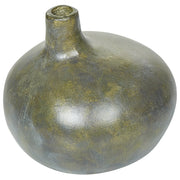 Vaso decorativo in terracotta grigia e oro 18 cm fatto a mano con effetto invecchiato Design tradizionale Decorazione per la casa Soggiorno