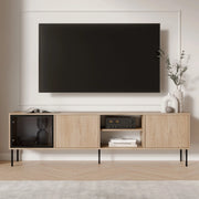 Fiuggi, Mobile Porta tv un Ripiano, 200x40x60h cm Marrone