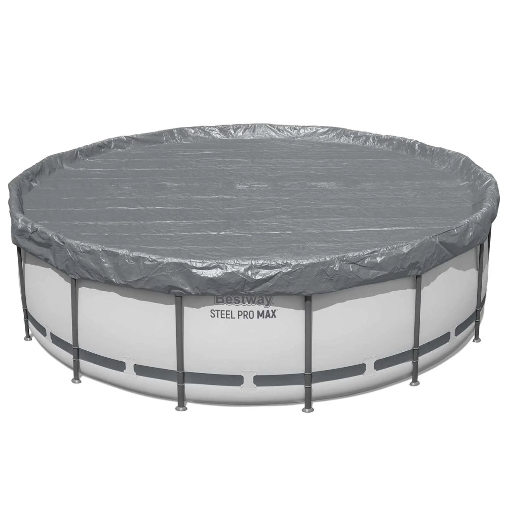 Bestway Copertura per piscina Ø4,57 m Rotondo Poliestere Grigio 42035727