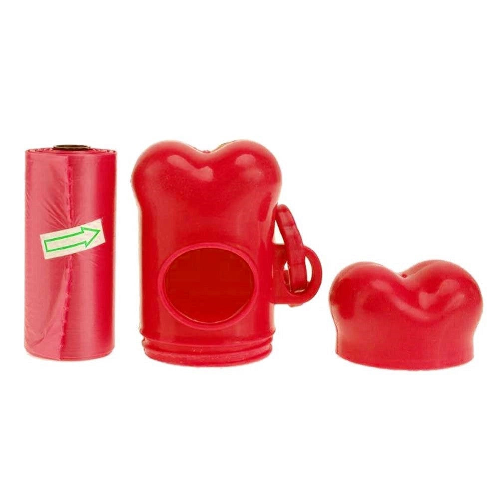 Trade Shop - Dispenser Porta Sacchetti Per Cani + 3 Rotoli Sacchetto Raccogli Feci Animali -