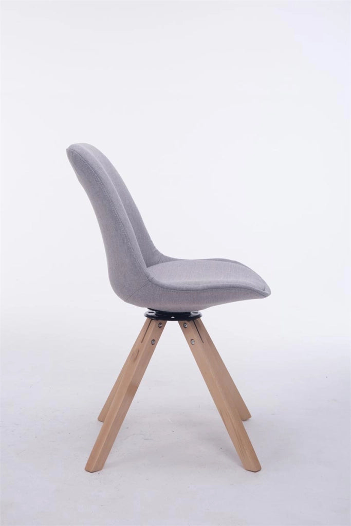 Sedia ospite Troyes Girevole Tessuto Quadrato grigio,natura