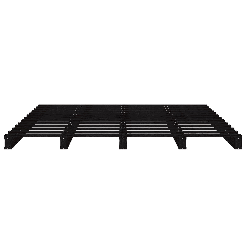 Letto a Pallet Nero 120x190 cm Small Double Legno di Pino 821431