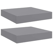 2 pz Scaffali a Parete | Ripiano a parete | Mensole a Parete Grigi 23x23,5x3,8 cm in MDF