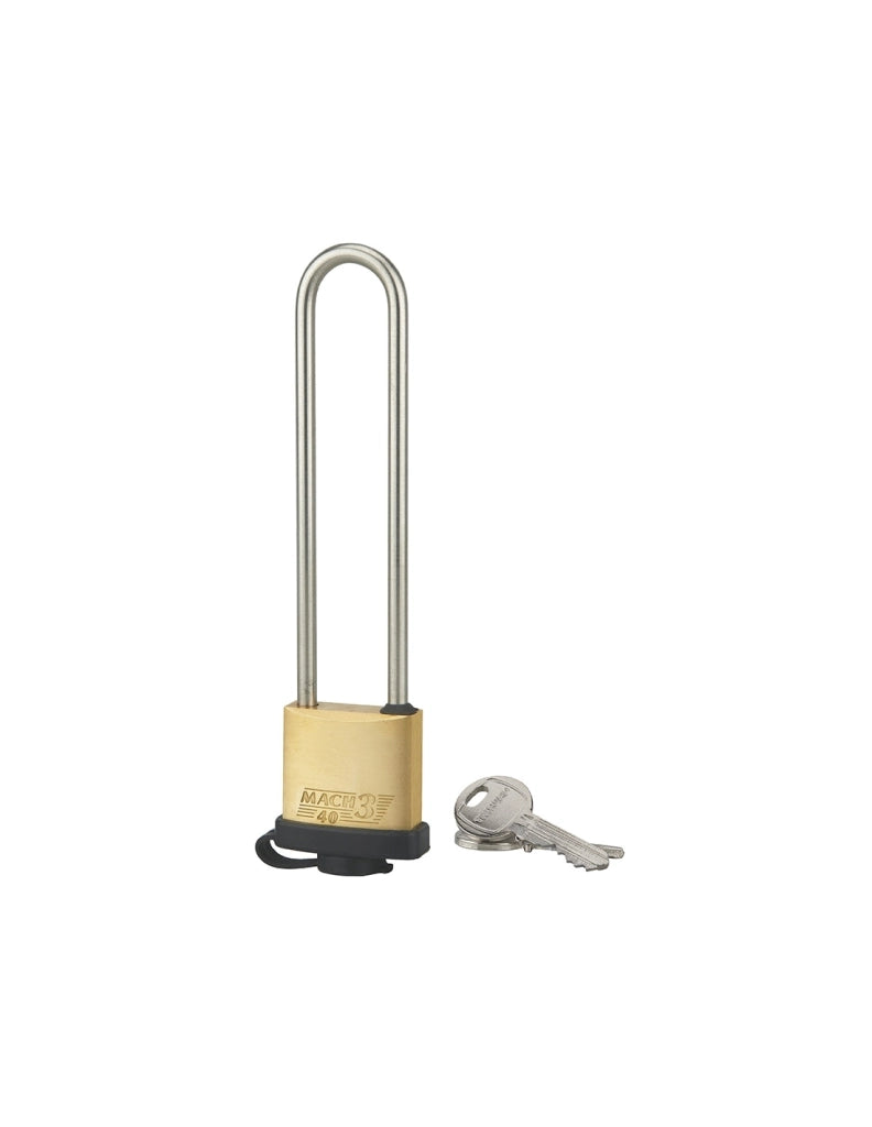 Lucchetto MACH 3 40 mm con arco alto in acciaio inox, 3 chiavi – THIRARD
