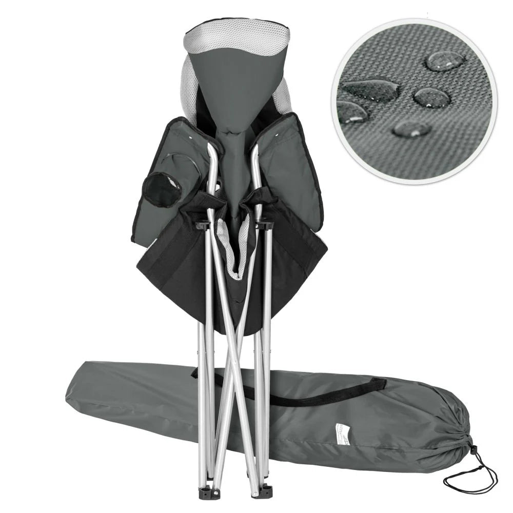 Set di 2 sedie da giardino pieghevoli da campeggio con imbottitura grigia 2208273