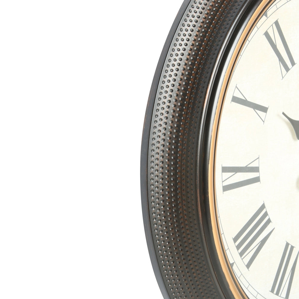 Orologio da parete con cornice sintetica nera 63 cm Finitura verniciata Forma rotonda Design classico Accessori per la casa Decorazioni