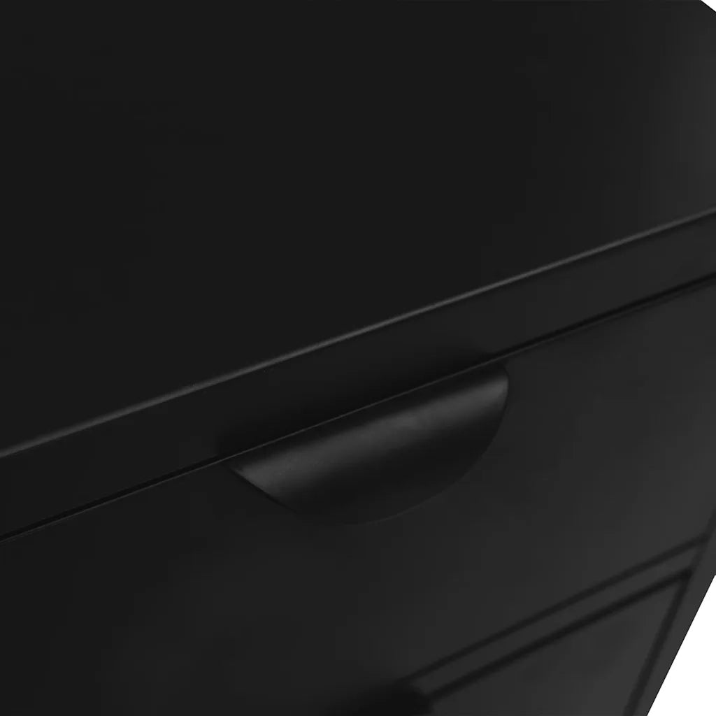 Credenza-Buffet-Armadio da cucina Nera 75x35x70 cm in Acciaio e Vetro Temperato