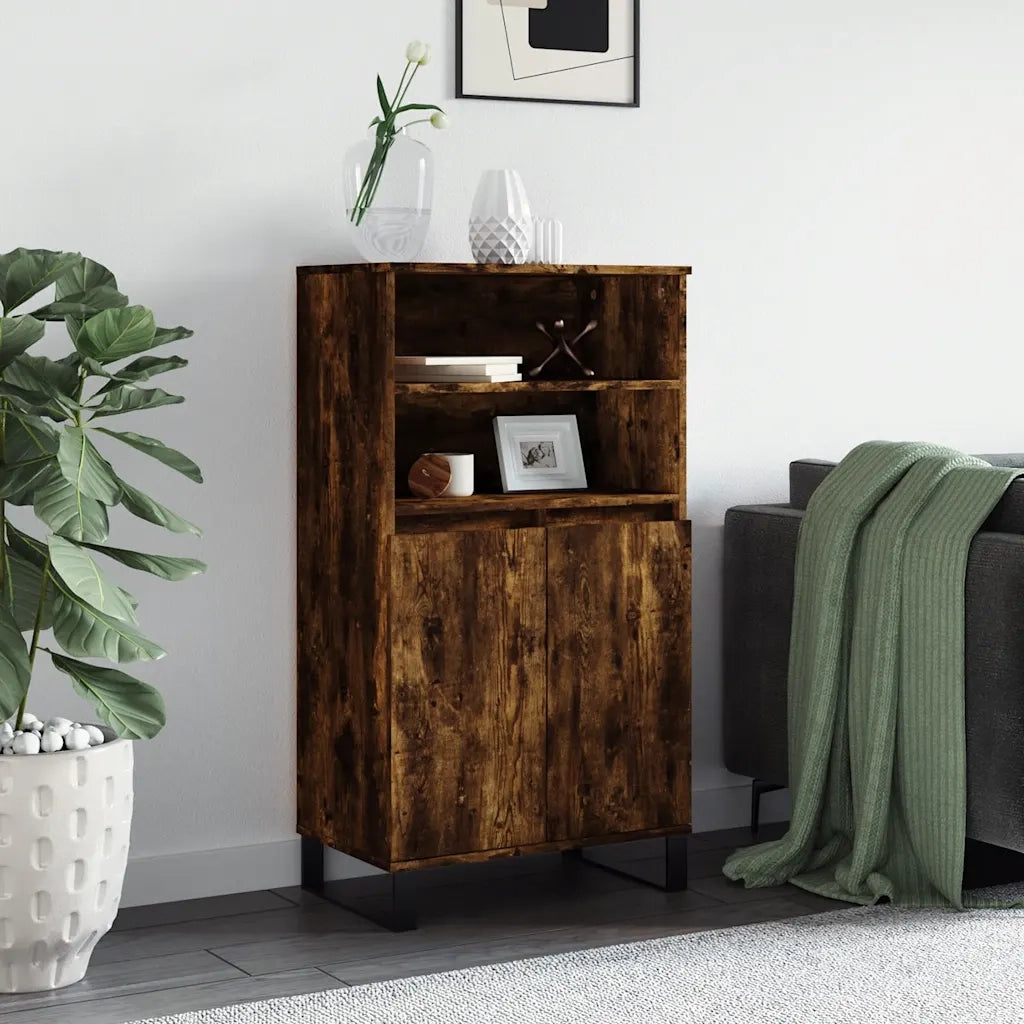 Credenza Rovere Fumo 60x36x110 cm in Legno Multistrato 831497