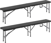 2X Panca Pieghevole da Giardino Stile Birreria 180 cm Panchina da Campeggio Panche Portatili