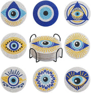 Decorazione per Casa con Copricuppre di Diamante a Tema Occhio Cattivo - 8 Stuks - Copricuppre per Decorazione di Casa con Strass - Matta