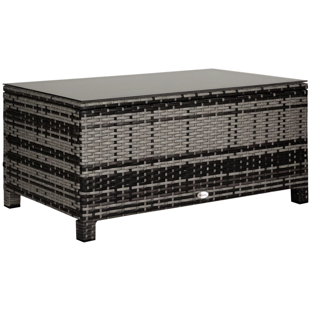 Tavolino da giardino ¨C zephmum ¨C Polyrattan grigio 85x50x39 cm