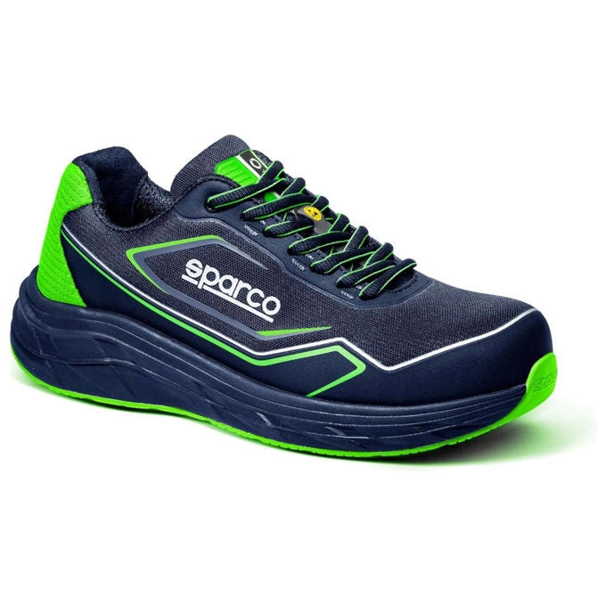 Sparco Willen scarpe antinfortunistiche S1PS ESD, puntale composito, tomaia seamless traspirante, antiperforazione, verde nero