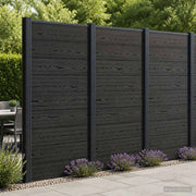 Pannello di Recinzione 95 x 186 cm WPC e Alluminio Nero 42039078