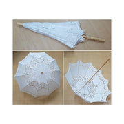 Trade Shop - Ombrello Pizzo Bianco Accessori Sposa Wedding Matrimonio Decorazioni Parasole -