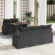 Set Divano da Giardino con cuscino 6 pcs Nero 3349526