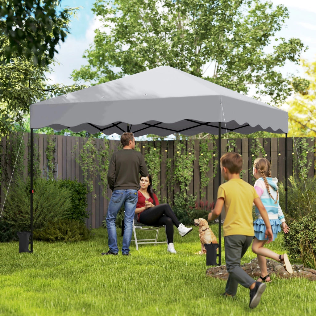 Gazebo da giardino 3x3 m pieghevole ¨C zephmum ¨C grigio chiaro metallo tessuto