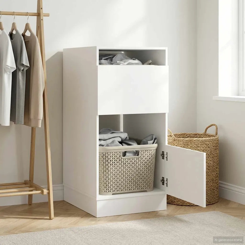 Mobile da lavanderia Bianco 50 x 68 x 102 cm Legno multistrato
