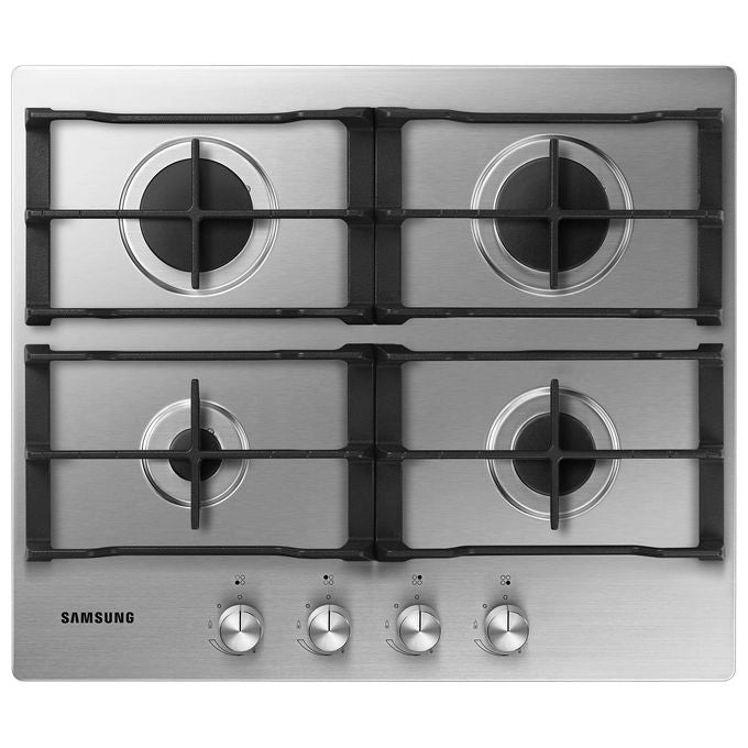Samsung NA64H3010AS Piano Cottura a Gas 4 Zone Griglia in Ghisa 60 cm Acciaio Inox