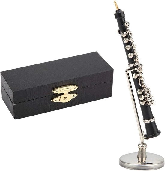 Miniatura di oboe in forma di clarinetto - decorazione per strumento musicale per regalo di compleanno e decorazione natalizia.