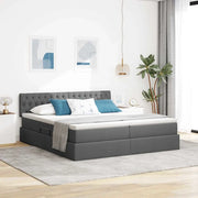 Letto con testiera Grigio scuro 180 x 200 cm Tessuto 3371574