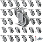 Set di ruote per mobili con ruote piantabili 50 mm - set di 24 ruote per mobili - 50 kg per ruota - piccole ruote piantabili per mobili su pallet - inclusa chiave a serramanico e viti gratuitamente