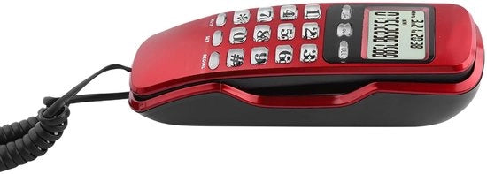 Telefonino per ufficio con display LCD - Doppia riconoscimento chiamate - Memoria ingressi - Telefono multifunzione - Funzione rispondere - Per ufficio domestico/albergo - Telefono fisso