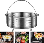 Stomacello in Rame Inox - Strumento per Verdure per Instantpot - Costruzione Metallica Duratura - Design Sicuro Argentato - 22 Cm di Diametro - 1 Pezzo - Adatto per Broccoli e Cucina