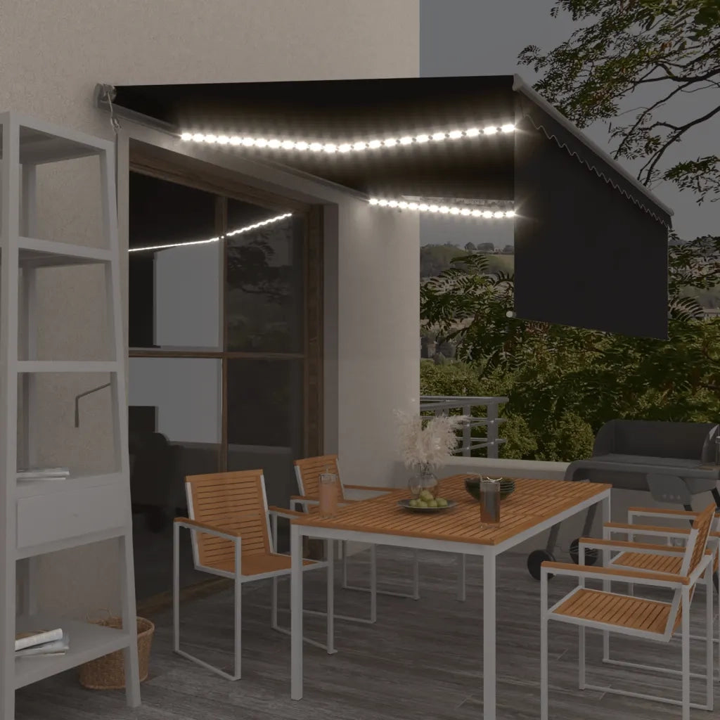 TendaAutomatica con Parasole Sensore Vento e LED 4x3 Antracite  cod mxl 72657