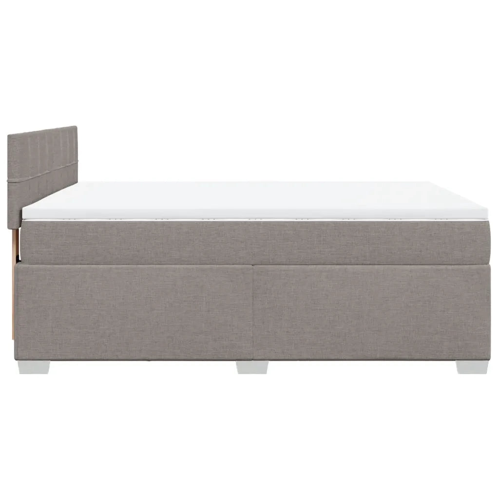 vidaXL Giroletto a Molle con Materasso Tortora 140x200 cm in Tessuto