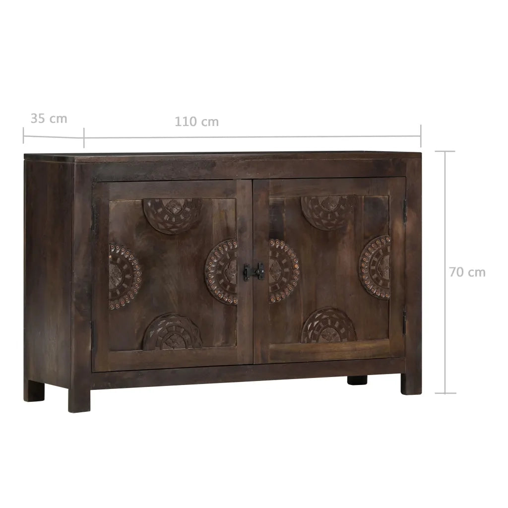 Credenza con Design Intagliato 110x35x70 cm in Legno di Mango 247765