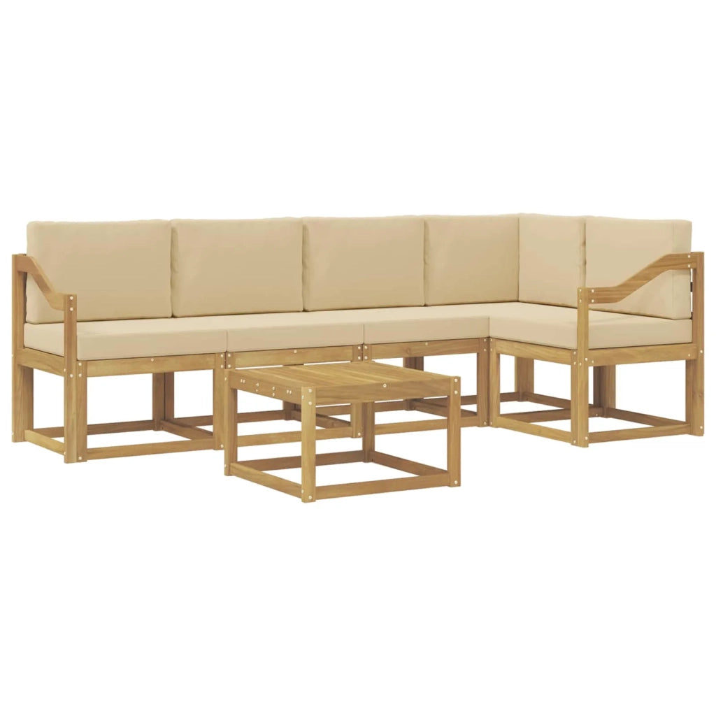 Set di divani da esterno 6 pz Bianco e Beige 3387682
