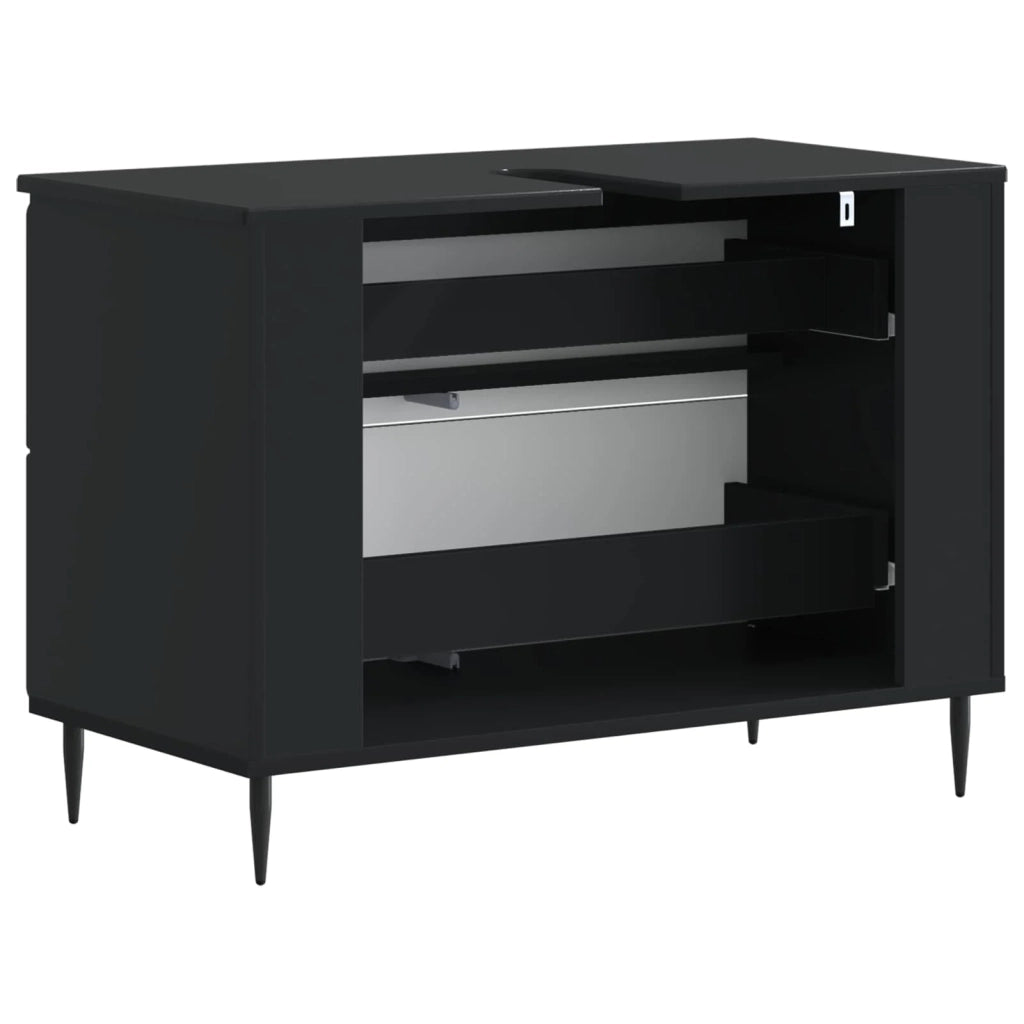 Armadio per Lavabo da Bagno ZWOLLE Nero 82 x 41 x 58,5 cm 896356