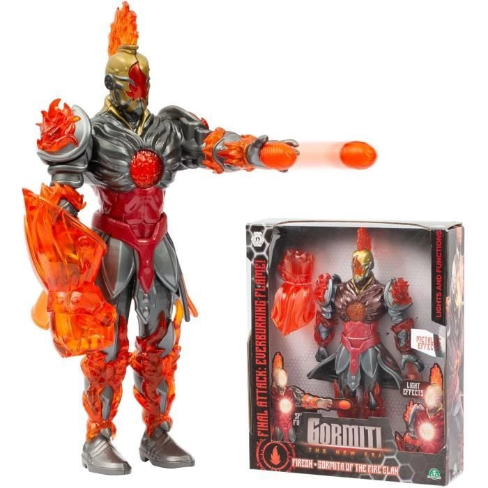 Figura articolata - GORMITI - Gormiti con attacco leggero Fuoco - Fireon - 27 cm - da 4 anni - GRV073