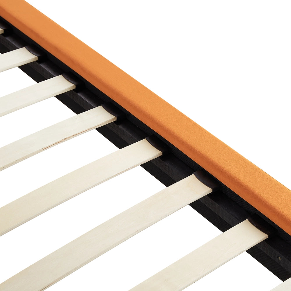 Letto imbottito moderno in velluto di colore arancione 180 x 200 cm moderno elegante