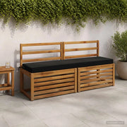 Cuscini per Panchina a 2 Pezzi SOEST 2 pz 100% Poliestere Nero 949923