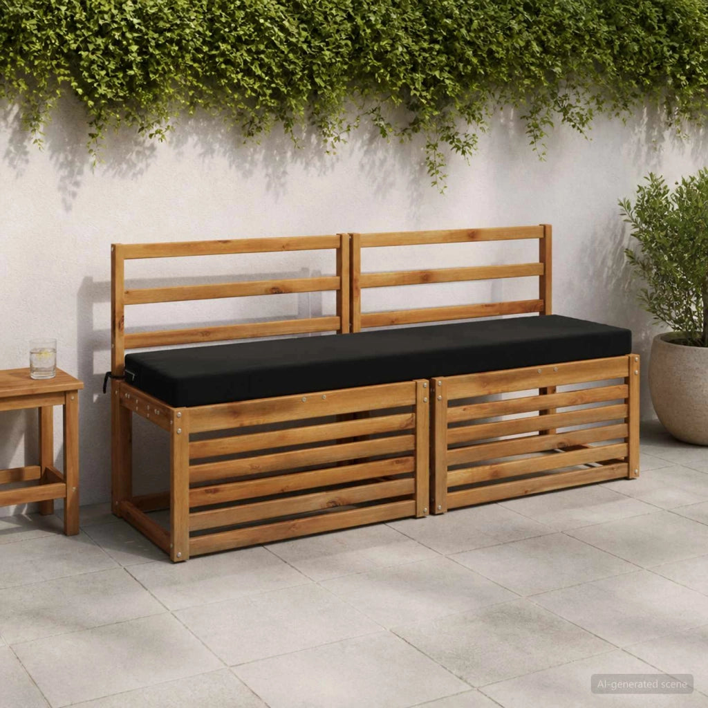 Cuscini per Panchina a 2 Pezzi SOEST 2 pz 100% Poliestere Nero 949923