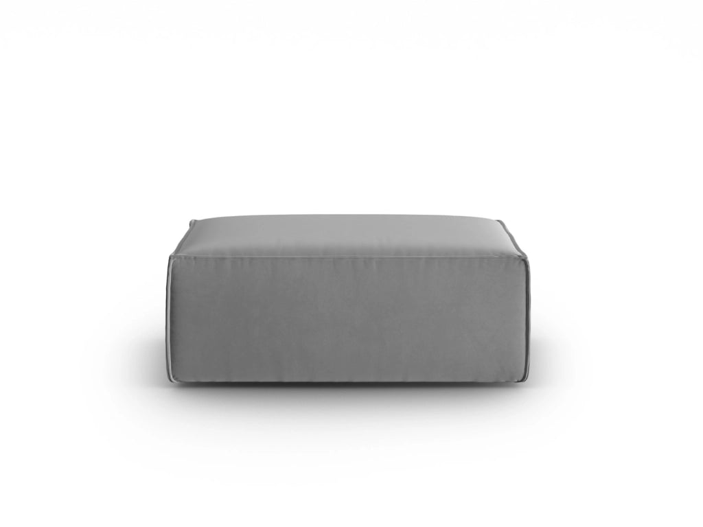 Cosmopolitan Design - Pouf "Mackay" in velluto grigio chiaro 